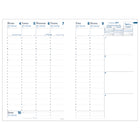 Quo Vadis - Minister Agenda Semainier - 16 cm l x 24 cm H - Couleurs Assorties - Anglais-Grille 2 couleurs sur papier blanc