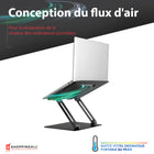 ShoppingAll - Support réglable pour ordinateur portable - Noir-Convient aux ordinateurs portables jusqu'à 17 po