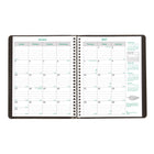 Brownline - 2027 agenda mensuel EcoLogix 14 mois avec reliure à double spirale – 8 7/8 po x 7 1/8 po – couleurs assorties-Astuce écologique à chaque mois