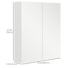 Kleankin - Armoire à pharmacie avec portes et étagère - blanc-Loquet poussoir pour un accès facile aux articles à l’intérieur 