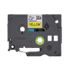 Brother - TZe631 Ruban laminé authentique pour étiqueteuses P-touch - 12 mm de largeur x 8 m de longueur - jaune avec texte noir-Pour les applications d'étiquetage quotidiennes à la maison, au bureau ou au travail, comme les dossiers, les codes-barres, les clés USB, les fournitures de bureau, le contenu du garde-manger et du congélateur, les articles pour enfants et l’équipement