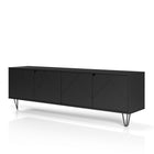 Nexera - Meuble audio-vidéo Slim, 72po, Noir-Accommode un écran de téléviseur jusqu'à 80 pouces. Facile et rapide à monter, ce meuble de la collection Slim nécessite d'être fixé au mur