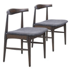 Zuo - Tuzka Chaise de salle à manger - Gris/Espresso - Ensemble de 2-Assemblage requis