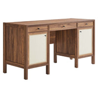 Modway - Capri Grains de bois de 58" Bureau - Noyer-Stratifié à grain de bois