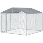 PawHut - Chenil pour chien extérieur 9,8 pi L x 9,8 pi l x 7,7 pi H avec toit, enclos pour chien avec housse imperméable résistante aux UV-Chenil fermé pour chien offrant amplement d'espace pour que votre animal puisse faire de l'exercice et jouer 