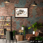 Harley Davidson First Model impression - Impression encadree - 39" x 28"-Reproduction de qualité muséale aux couleurs éclatantes