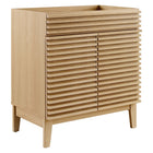 Modway - Render 30" Armoire de toilette de salle de bain (lavabo non inclus) - Chêne-Assemblée requise