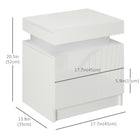 HOMCOM - Table de chevet avec 2 tiroirs - blanc-Deux tiroirs spacieux pour un grand espace de rangement 