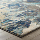 Modway - Entourage Feuillage Moderne Abstrait contemporain Tapis de comédie 8 pi l x 10 pi L - Bleu Beige Gris-Dessous en caoutchouc de prise