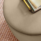 Modway - Tilden Grand velours rond de performance de 23" Rembourré Ottoman - Taupe Natural-Glissements au pied sans marquer