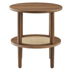 Modway - Torus Manche Table d’appoint - Noyer-Capsules de pied non marquées
