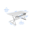 Rocelco - DADR46-WH Élévateur de bureau à hauteur réglable de luxe avec plage de levage verticale améliorée - Blanc-Peut supporter jusqu'à 45 livres.