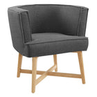 Modway - Anders Tissu rembourré Chaise d’accent - Gris-Chaise d’accent à dossier de baril
