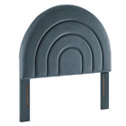 Modway - Solana Arqué Performance Velvet Tête de lit jumelée, Cadet Blue-Sellerie en velours Performance résistante aux taches