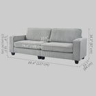 HOMCOM - Canapé 3 places avec coussin à ressorts et porte-gobelet pour chambre - gris clair-Le rembourrage en coton poupée des coussins de dossier et des accoudoirs droits procure détente et soutien 