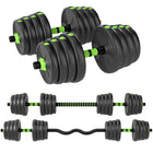 Soozier - Ensemble d’haltères réglables, 66 lb-Se transforme en haltères, barre droite ou barre EZ curl 