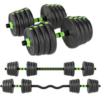 Soozier - Ensemble d’haltères réglables, 66 lb-Se transforme en haltères, barre droite ou barre EZ curl 