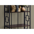 Monarch Specialties - 3617 62 po H Etagere - Espresso/Metal Noir-Dimensions du produit: 62 po H x 24.5 po L x 13 po P