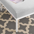 Modway - Harmony Sunbrella Terrasse extérieure Aluminium Ottoman in Gris-Capuchons de pied en plastique noir sans marque