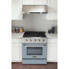 Kucht - 30 po Série KDF Cuisinière Pro Style au gaz naturel - Acier inoxydable/Bleu pâle-Dimensions du produit 27,75 po L x 30 po L x 36 po H