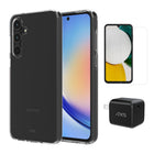 AXS - Ensemble de départ avec étui ULTRA CLEAR transparent testé contre les chutes, protecteur d’écran et chargeur 30W pour Samsung Galaxy A35-Étui résistant aux chutes avec des poches d’air absorbant les chocs