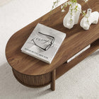 Modway - Cadence Table basse - Noyer-Faces cannelées