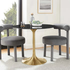 Plata Import - Silver Import Table de salle à manger 32" Abstrac Urban-acier avec une finition en laiton brossé