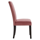 Modway - Parcel Performance Velvet Fauteuils d’accompagnement à manger Ensemble de 2 - Rose poussiéreuse-Capacité de poids de la chaise : 285 lb.