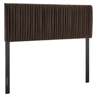 Modway - Eloise Velours de performance résistant aux taches Tête de lit King, Marron chocolat-Tête de lit King Size