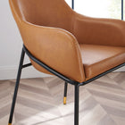Modway - Jovi Cuir végane Chaise à manger Ensemble de 2 - Black Tan-Épingles de pied non marquées