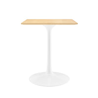 Modway - Lippa 24 po Carré Bois Table à manger, Blanc Naturel-Placage de grains de bois