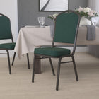 Flash Furniture – Chaise banquet empilable Hercules dossier couronne siège 2,5 po, vert, cadre filons dorés, 4/paq. (FDC01GVGN)-Capacité de poids de 500 lb