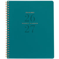 AT-A-GLANCE - Agenda scolaire hebdomadaire/mensuel Signature Lite 2026-2027 - 11 po H x 8 3/8 po l - sarcelle - bilingue-12 mois : juillet 2026 à juin 2027