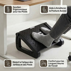 ShoppingAll - Repose-pieds sous le bureau pour le bureau avec rouleau de massage, réglage de l’angle sur 6 niveaux - noir-L'unité est facile à assembler et à désassembler, ce qui la rend pratique à ranger lorsqu'elle n'est pas utilisée ou à essuyer pour garder votre espace de travail hygiénique.