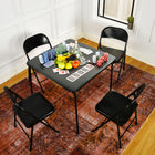 Homy - Casa Table de Jeu et de Cartes Pliable Carrée 33,5''-Style polyvalent : Finition noire élégante qui s'harmonise avec divers décors.