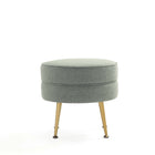 Manhattan Comfort - Bailey pouf moderne mi-siècle 18,11" - bleu, gris, avoine, vert sauge avec pieds dorés - lot de 4-Garantie limitée du fabricant de 30 jours