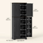 HOMCOM - Armoire de cuisine garde-manger 64 po avec étagères réglables - noir-Les panneaux de particules avec côtés mélaminés offrent un aspect élégant et une grande durabilité 