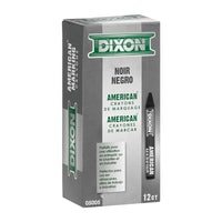 Dixon - Industrial Crayons de marquage américains - 5 po x 9/16 po -  noir Paquet de 12-Crayons de cire préférés par les expéditeurs et les emballeurs