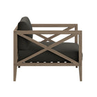 Modway - Northlake Terrasse extérieure Teck Fauteuil, Gris silex-Glissières de plancher sans marquage