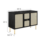 Modway - Chaucer 48" Meuble de salle de bain à double lavabo - Noir noir-Étagères ajustables