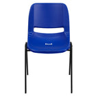 Flash Furniture - Chaise coquille bleue, empilable et ergonomique de la série HERCULES avec cadre noir, capacité de 880 lb-Ensemble de 5 chaises empilables polyvalentes