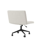 Brassex - Destan Chaise de bureau - blanche-Vérin hydraulique de 80 mm