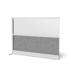 Luxor - Mur modulaire 70 x 48 - Extension de cadre gris large, fenêtre givrée, PET gris frais-Crée une intimité semi-permanente dans les espaces partagés
