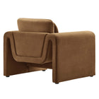 Modway - Waverly Performance Velvet Fauteuil - Brown-Livré entièrement assemblé