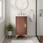 Modway - Daylight 18" Vanette de salle de bain - Noyer blanc-Bassin d’évier en céramique
