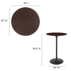 Modway - Lippa Rond de 28 po Bois Bar Table, Noyer cerisier noir-Placage en grain de bois et plateau de table en MDF
