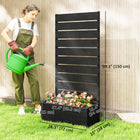 Outsunny - Jardin surélevé 28 po L x 15 po l x 59 po H avec treillis et espace d'auto-drainage-Bac de jardin surélevé avec cadre en aluminium thermolaqué prêt pour l'extérieur
