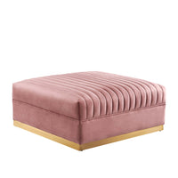 Modway - Sanguine Chenal Touffé Performance Velvet Modular Sectional Sofa Ottoman - Rose poussiéreuse-Glam Deco Ottoman