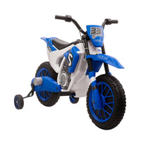Aosom - moto électrique dirt bike pour enfants 12v, moto électrique à batterie - bleu-Batterie rechargeable 12V offrant jusqu'à 45 minutes de jeu sur la moto électrique 