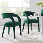 Modway - Pinnacle Performance Velvet Chaise à manger Ensemble de 2 - Vert-Épingles de pied non marquées